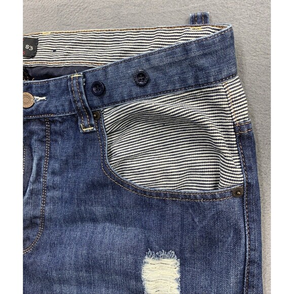 Original SYN Denim Jeans 1983 Men's Size 36X34 Blue Destroyed Distressed - Picture 13 of 16